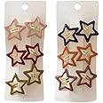 Pinksee 12 Pcs Metal Snap Hair Clips Star Hair Barrettes Hair Accessories for Women Girls