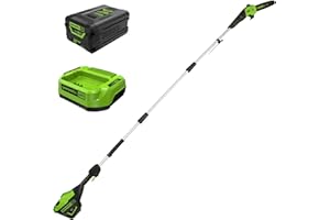 Greenworks 60V 10" Brushless Cordless Pole Saw, 14.5 Ft. Reach, 2.0Ah Battery & Charger