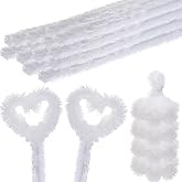 Hotop 60 Pieces Extra Thick Pipe Cleaners 30mm Jumbo Chunky Chenille Stems Craft Supplies Pipe Cleaners for Beginners DIY Art Crafts Decorations(White)