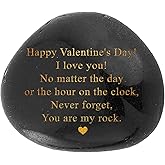 Lev's Engraved Rock - Black 'You Are My Rock' - 5 x 7 x 3 cm - Valentines Gift for Him, Her, Couples, Decorative Rocks, Aquar