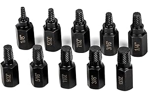 10Pcs Damaged Screw Extractor Set,Damaged Bolt Extractor Kit Heavy,Hex Head Multi-Spline Easy Out Bolt Remover Kit Tool for R