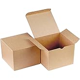 Xxcxpark 30 PCS Brown Kraft Gift Boxes 5x5x3.5, Party Favor Kraft Paper Gift Packaging Box with Lid for DIY Crafting, Cube, Cupcake, Kraft Present Boxes for Birthday, Wedding