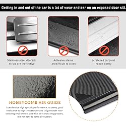 Yourkar 4 PCS Car Door Sill Protector, 3D Carbon