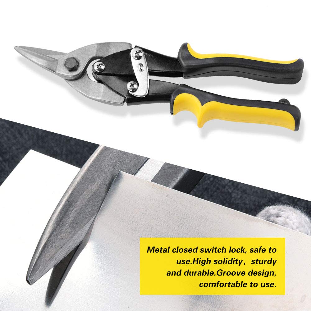 Aviation Snip Left Cut Offset Tin Cutting Shears Chrome Vanadium Steel Aviation Cutters 9.6inch Aviation Tins Snips for Iron Sheet - Image 4