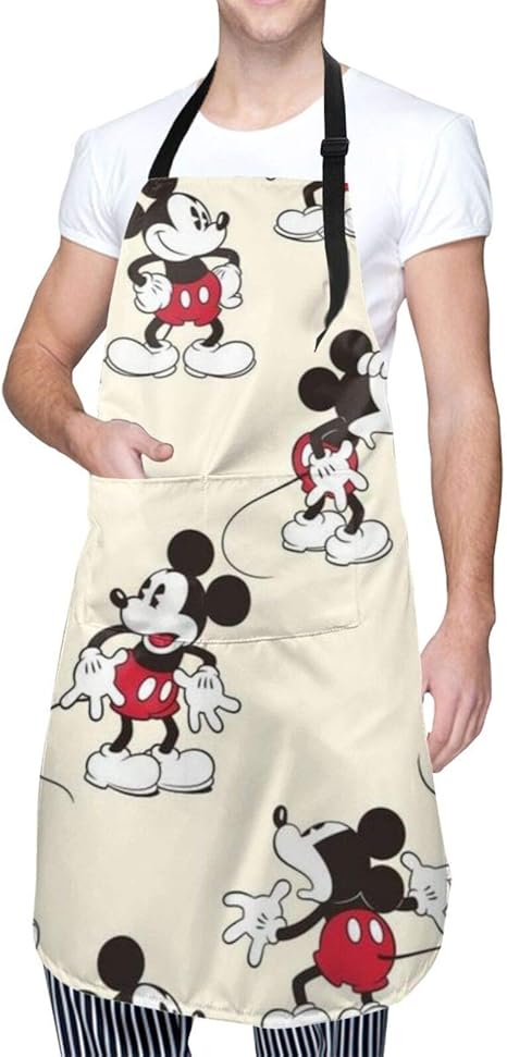 Amazon エプロン ミッキーミニー ディズニー 前掛け カフェエプロン 防水 ポケット付 男女兼用 家庭用 仕事用 シンプル 首掛け お洒落 おしゃれ かわいい エプロン オンライン通販