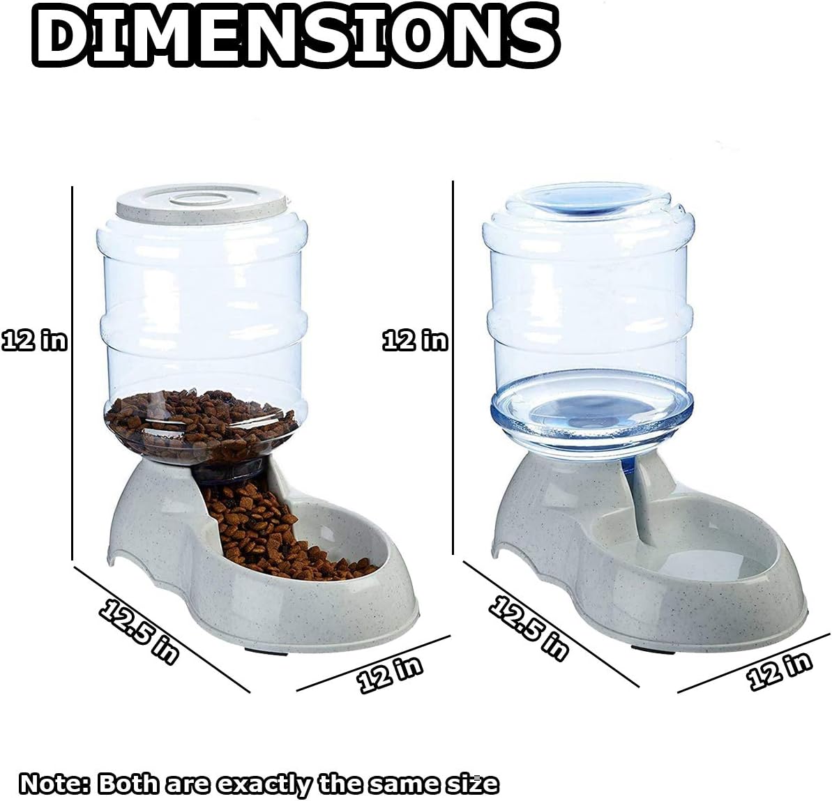 Pet Supplies : VaygWay Pet Feeder and Waterer – Self Dispensing Gravity Automatic Feeder - Food and Water Dispenser Set – Dog Cat Pet Food Bowl – 1 Gallon Feeder and 3.7 Waterer : 