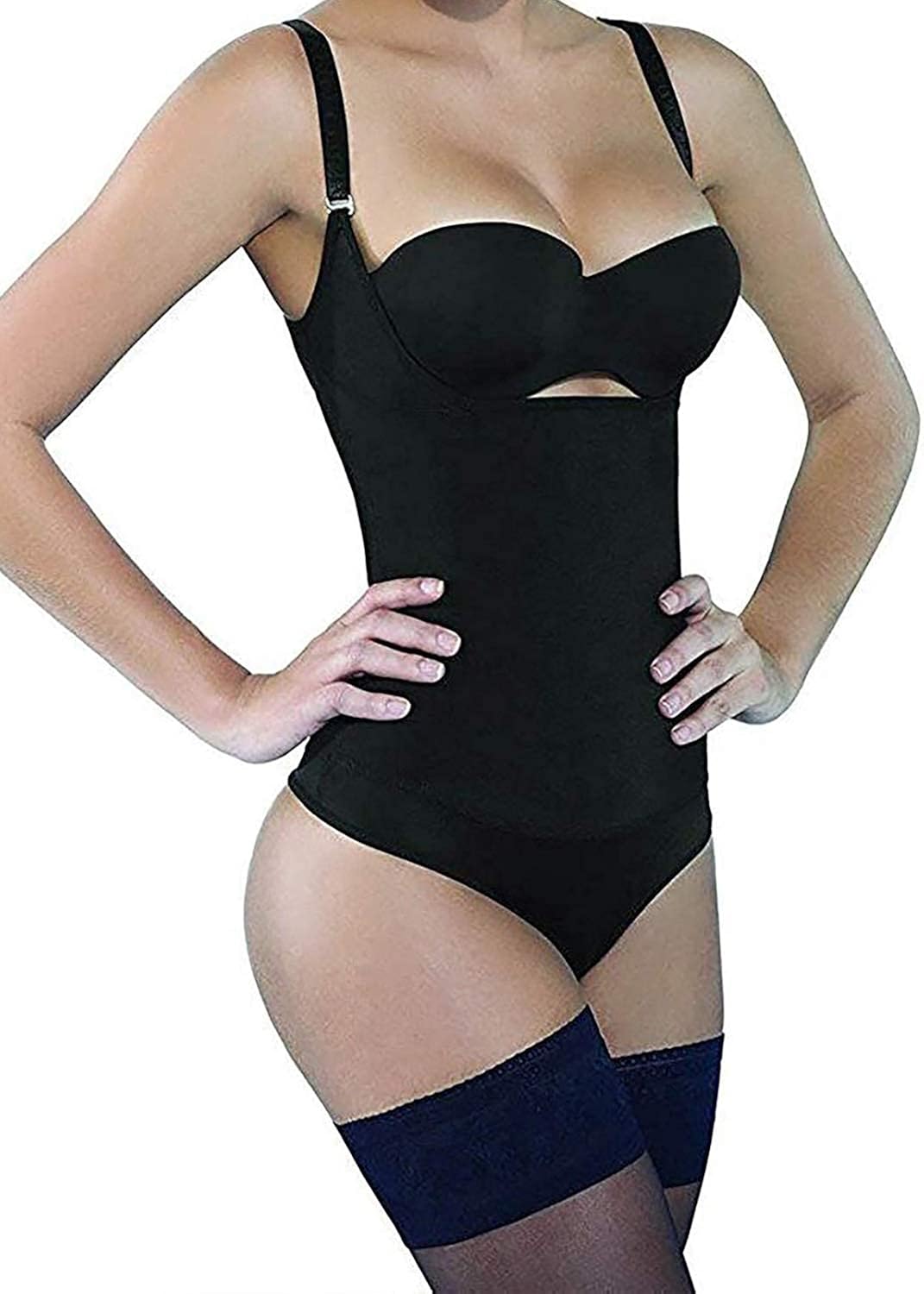 SHAPERX Women Shapewear Tummy Control Fajas Colombianas Open Bust Bodysuit Slimmer Body Shaper at  Women’s Clothing store