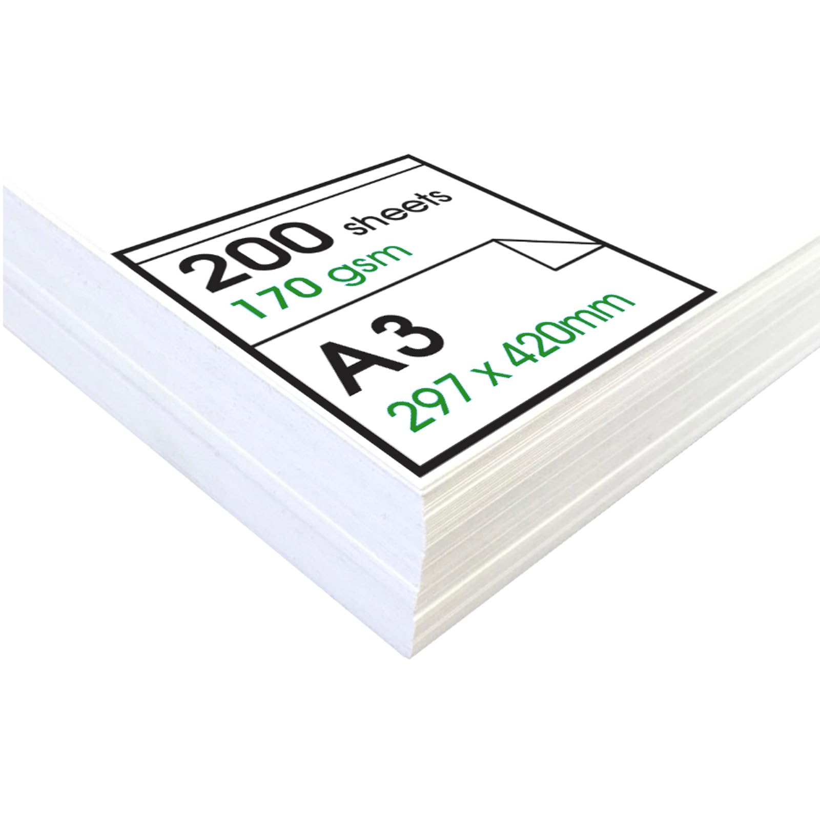 Artway Enviro – Recycled A3 Cartridge Paper for Drawing - Ideal for Dry Art Applications - 170gsm – A3 (200 Sheets), White