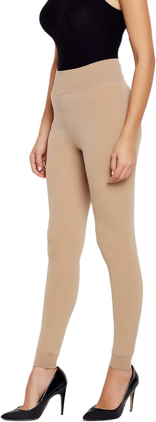 Women's Fur Warm Thermal Winter Stretchy Leggings (Skin; Free Size)