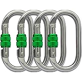 Heavy Duty Locking Climbing Carabiner Clip CE Rated 25 kN 5600 LB Rugged Terrain Approved Industrial Strength Twist Lock Carabiners Clips for Rigging, Ropes, Hammocks, Camping