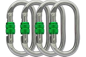 BYANG Heavy Duty Locking Climbing Carabiner Clip CE Rated 25 kN 5600 LB Rugged Terrain Approved Industrial Strength Twist Lock Carabiners Clips for Rigging, Ropes, Hammocks, Camping