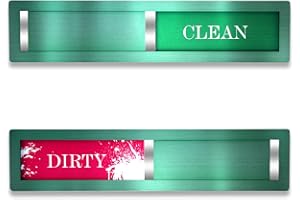 HYF DESIGN Christmas Dishwasher Clean Dirty Sign - Red & Green Clean Dirty Magnet for Kitchen Decor & Home Organization Gift, Easy Slide with Extra Tape (Green-06)
