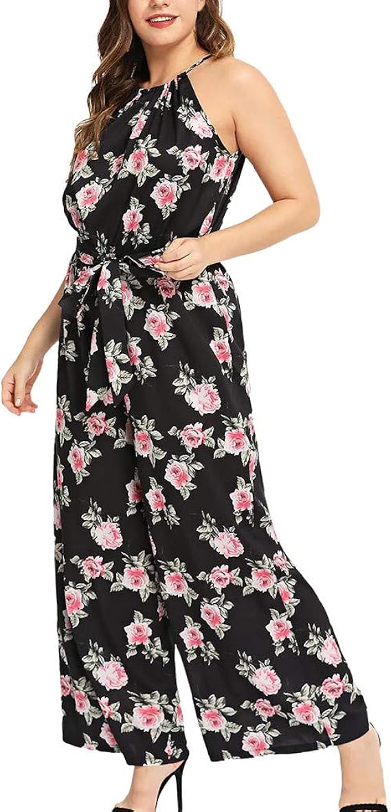 white halter jumpsuit plus size