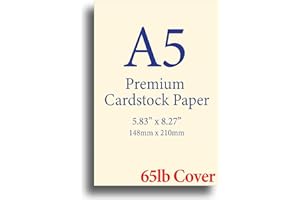 DESKTOP PUBLISHING SUPPLIES Premium A5 (8.27"x 5.83") Cardstock - 65lb Cover (176 gsm) Cream (250 Sheets)