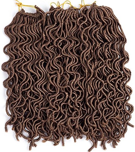 6Packs 20'' Wavy Faux Locs Crochet Synthetic Braiding Hair Soft Curly Fauxlocs Havana Mambo Twist Hair Extensions Braids Dreadlocks 27# Color 24Roots (20'' (6 packs/lot), 27#)