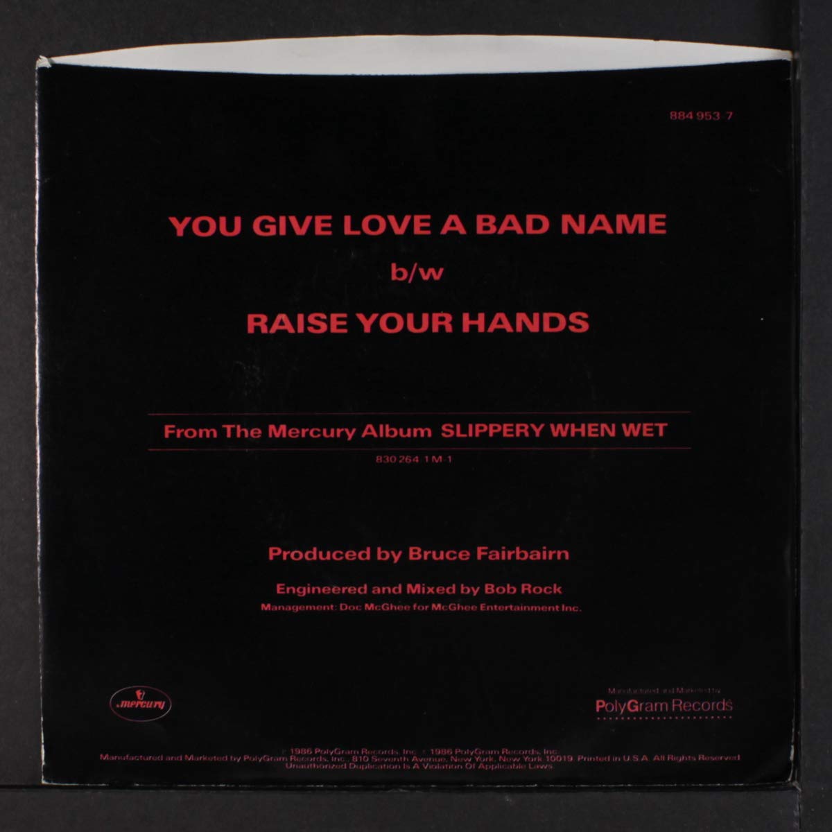 Bon Jovi You Give Love A Bad Name 45 Rpm Single Amazon Com Music