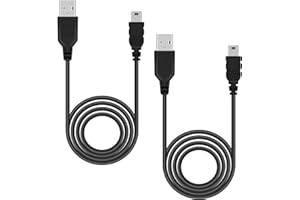 Mcbazel 2 pack Controller Charger Cable for PS3, 1 meter Mini USB Cable for Playstation 3, Data Charging Cable for PS3/PS3 Sl