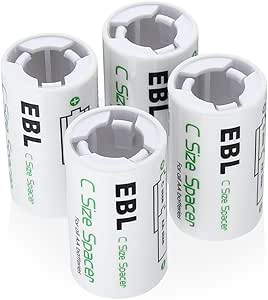 EBL 4 x Caja de Adaptador de Pilas AA a C, Pilas AA y Pilas C ...
