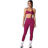 ABOCIW Workout Sets for Women 2 Piece Seamless Halter Sports Bra Scrunch Butt High Waist Leggings Gym Yoga Outfits