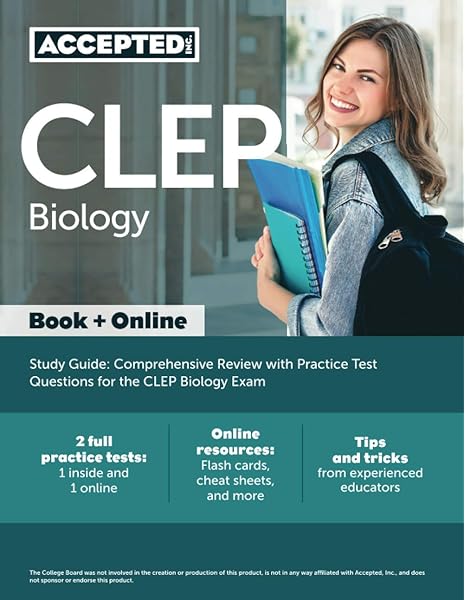 Clep Biology Study Guide Comprehensive Review With Practice Test Questions For The Clep Biology Exam Accepted 9781635309737 Amazon Com Books