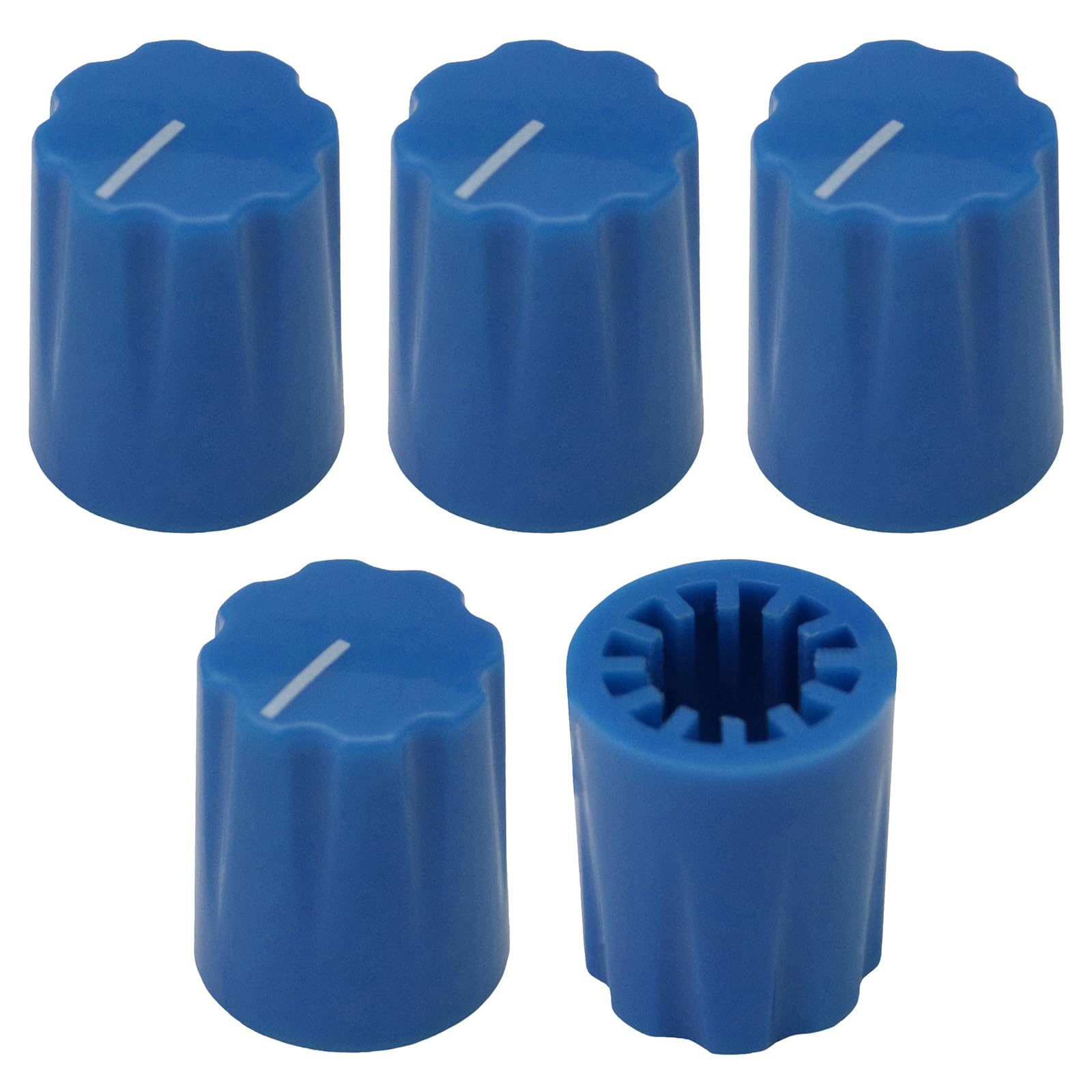 6.4mm Hole Tall Davies Style Instrument/Pedal Control Knob Pack of 5 (Blue) — image 1