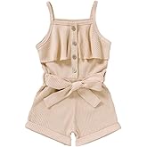 Tepuce Toddler Girl Clothes Baby Strap Sleeveless One Piece Halter Romper Casual Summer Jumpsuit