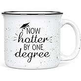 YHRJWN Graduation Gifts, Graduation Gifts for Her Him, Now Hotter By One Degree Mug, High School College Masters Degree Graduate Gift, 15 Oz White