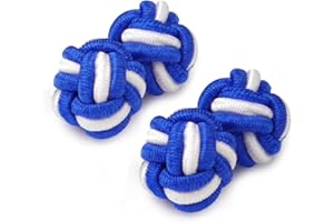 HONEY BEAR Silk Knot Cufflinks Fabric for Mens Shirt for Business Wedding Gift