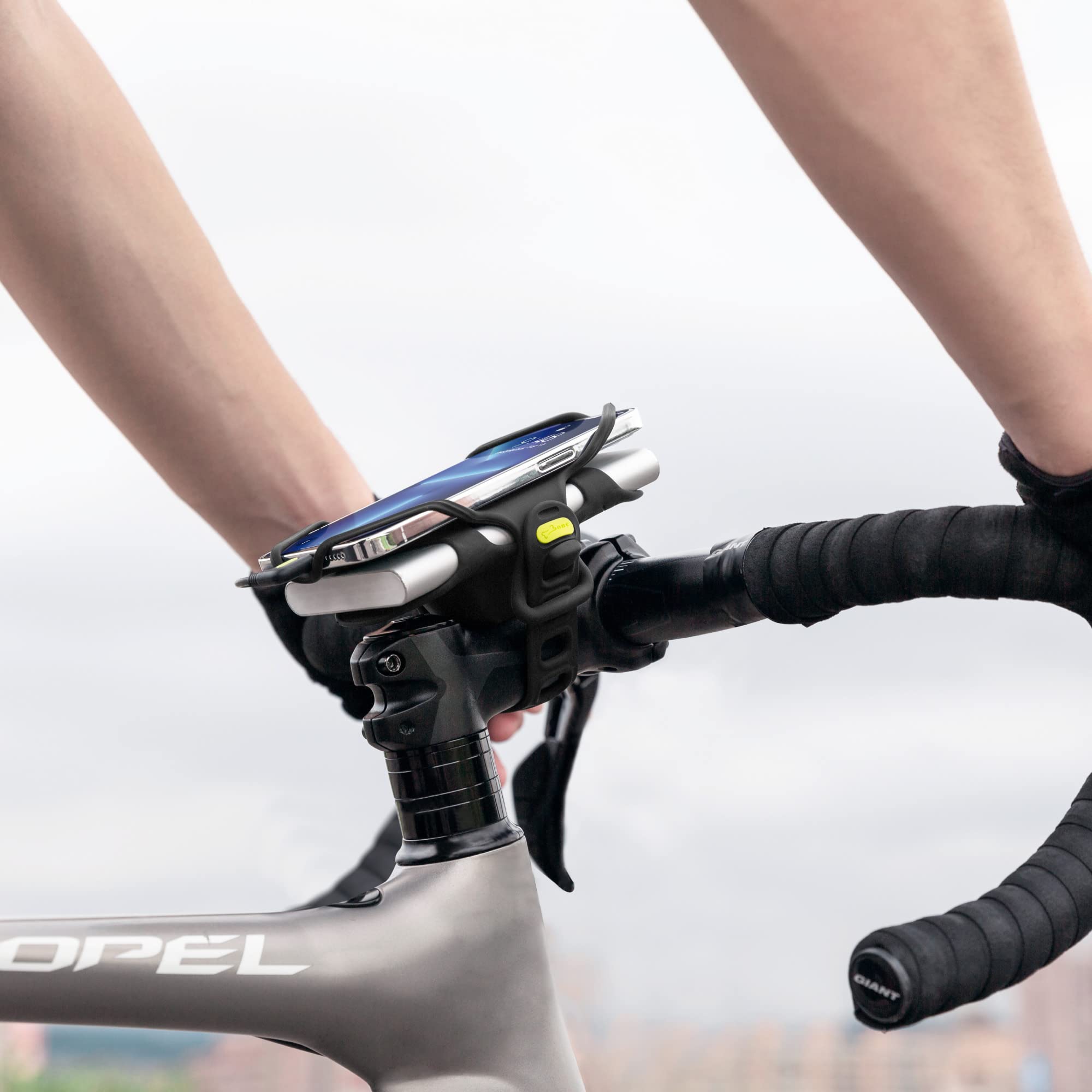 【Bone】 Bike Phone Mount Universal 2 in 1 Phone Holder for Bike, Charger Mount Stem, Bike Accessories for iPhone 13 12 11 Pro Max Samsung S20 S21, Fit 4.7