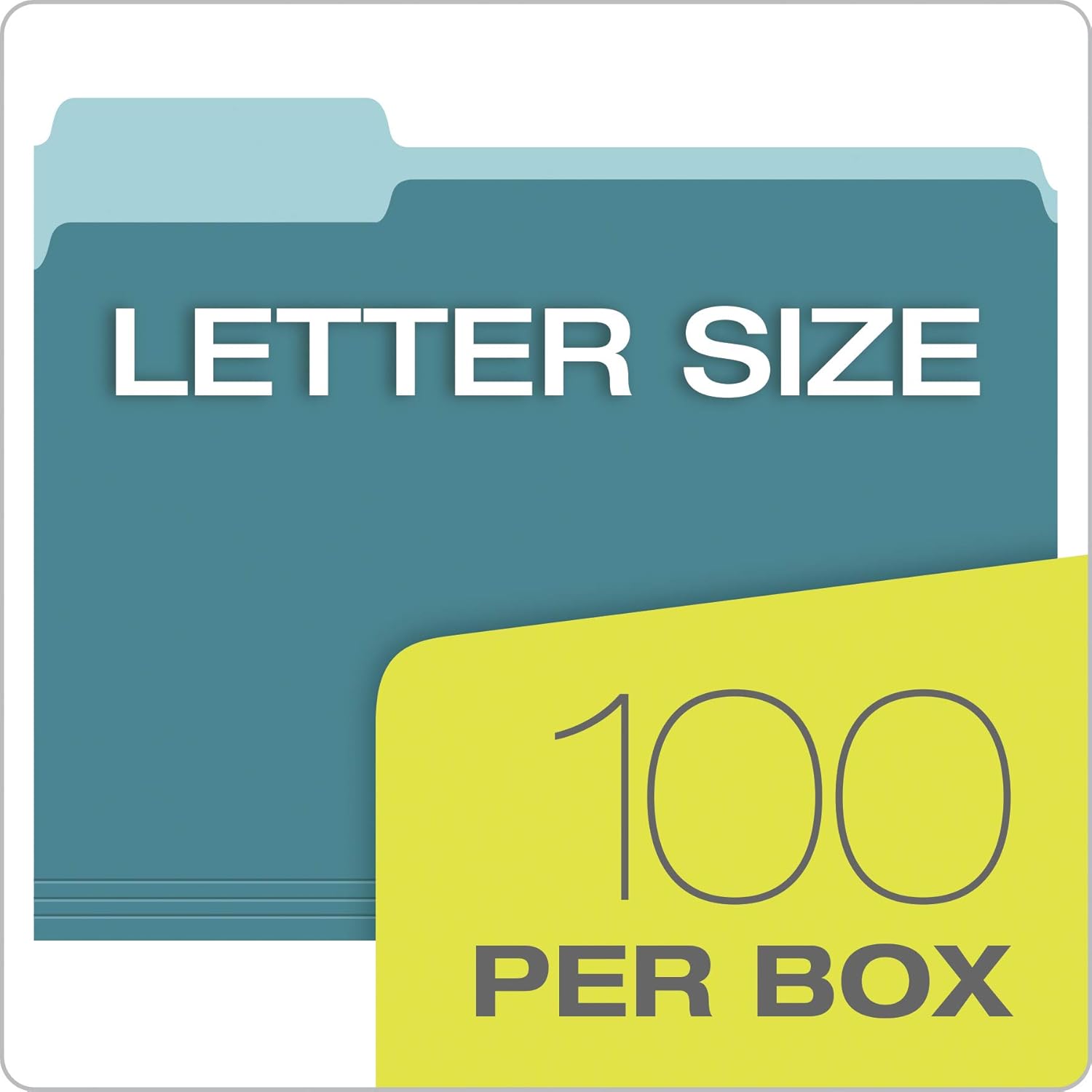 Pendaflex Two Tone Color File Folders, Letter Size, Assorted Colors (Teal, Violet, Gray, Navy and Burgundy), 1/3-Cut Tabs, 5 Color, 100/Box, (02315): Office Products
