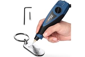 FAXHOOL Engraver Pen, 25W 6 Speed Engraving Pen for Metal, Wood, Glass and Plastic, Handheld Engraving Etching Tool with Tungsten Carbide Steel Bit and Hex Key