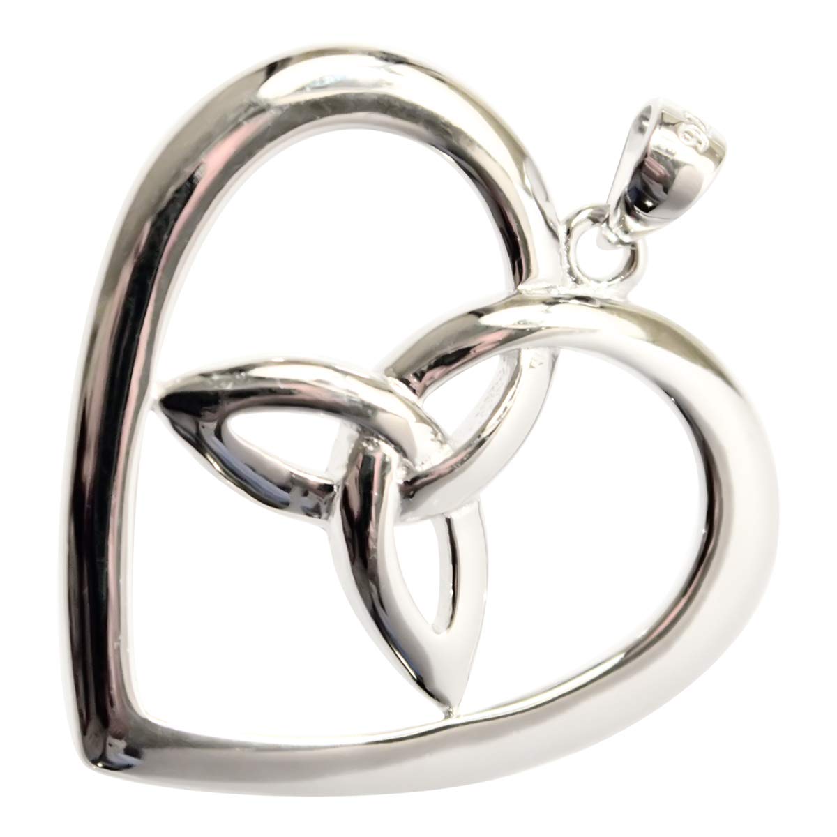 GWG Jewellery 925 Sterling Silver Heart Interlaced with Celtic Trinity Knot Inside Pendant Necklace in Gift Box for Women