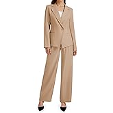 Casly Lamiit 2 Piece Outfits for Women Business Casual Single Button Blazer Jacket and Wide Leg Pants Matching Suit Sets