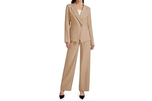 Casly Lamiit 2 Piece Outfits for Women Business Casual Single Button Blazer Jacket and Wide Leg Pants Matching Suit Sets