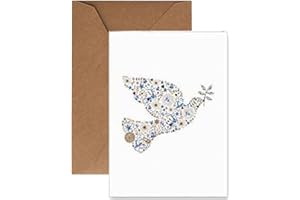 Paper Frenzy Peace Dove Blank Note Cards and Kraft Envelopes - 25 pack