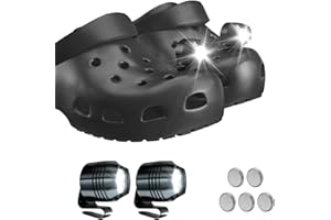 AUKSKY Original 2 Headlights for Crocs Charms, Flashlight Attachment for Crocs Shoe, Accessories for Crocs Kids Girl Boy Women Men Adult Sandals, Clip on Clog Headlamp Shoe Decoration Charms for Crocs