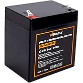 NERNAK 12V 5Ah Lithium LiFePO4 Deep Cycle Battery, 2000+ Cycles Lithium Iron Phosphate Rechargeable Battery for Solar Power,Lighting, Fish Finder and More, Built-in 6A BMS