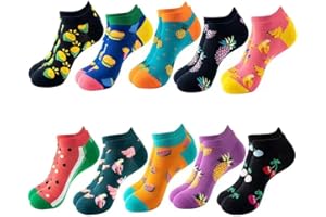 Socks for Men and Women Dress Cool Colorful Novelty Funny Ankle Socks 10 Pack