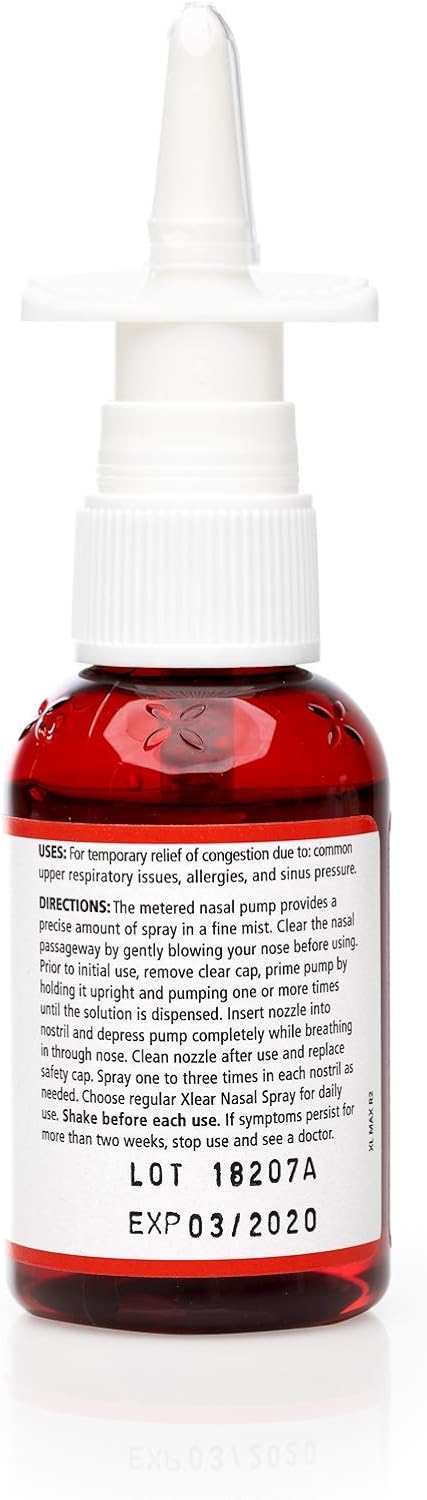 XLEAR MAX Homeopathic Saline Nasal Spray with Capsicum, 1.5 fl oz: Health & Personal Care