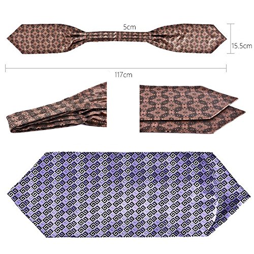 Men's Fashionable Cravat Self Tie Neck Scarf Ascots Patterned Tie, No.7