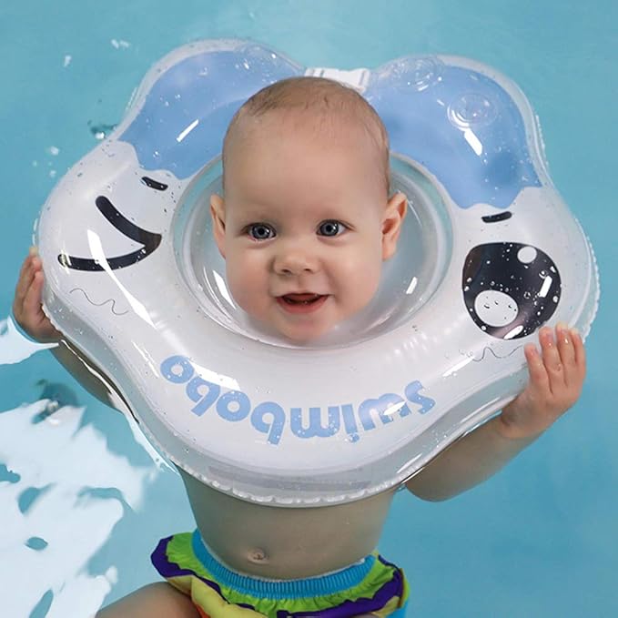 Amazon Co Jp Swimbobo ベビー浮き輪 赤ちゃん 浮き輪 フロート うきわ首リング 首うきわ お風呂浮き輪 新生児 18ヶ月まで ブルー おもちゃ