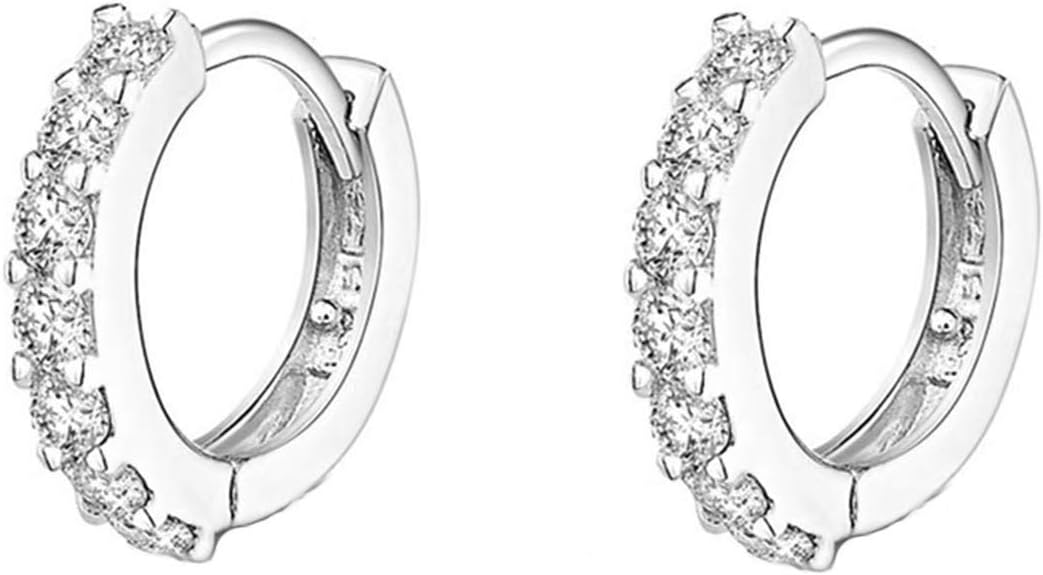925 Sterling Silver Small Hoop Earrings Cubic Zirconia Cartilage Earring Earing Piercing Earrings Ear Cuff Huggie Tiny Hoops Earrings for Women Girls Men