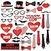 Photo Booth Prop 33Pcs On A Stick Mustache Hats Glasses Lips Ties for Wedding Valentine's Day Party DIY Photo Props Kit