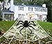 Halloween Decorations Spider Web Triangular Mega Outdoor Graveyard Decor Stretch Cobweb Set Scary Props Shooter with Black Spider