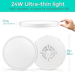 12 Inch 24W LED Flush Mount Ceiling Light