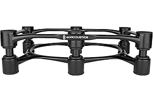 IsoAcoustics Aperta Series Isolation Speaker Stands with Tilt Adjustment: Aperta300 (11.8" x 7.9") Black (Single)