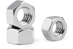 Vmuter Hex Nuts, 100 Pack 1/4“-20 304 (A2-70) Stainless Steel Hardware Nuts, Standard Inch Coarse Thread Nuts