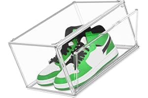 DAYOOH Acrylic Shoe Box, Sneaker Display Case Transparent Box Shoe Storage Bins Clear Plastic Stackable Boot Handbag Organize