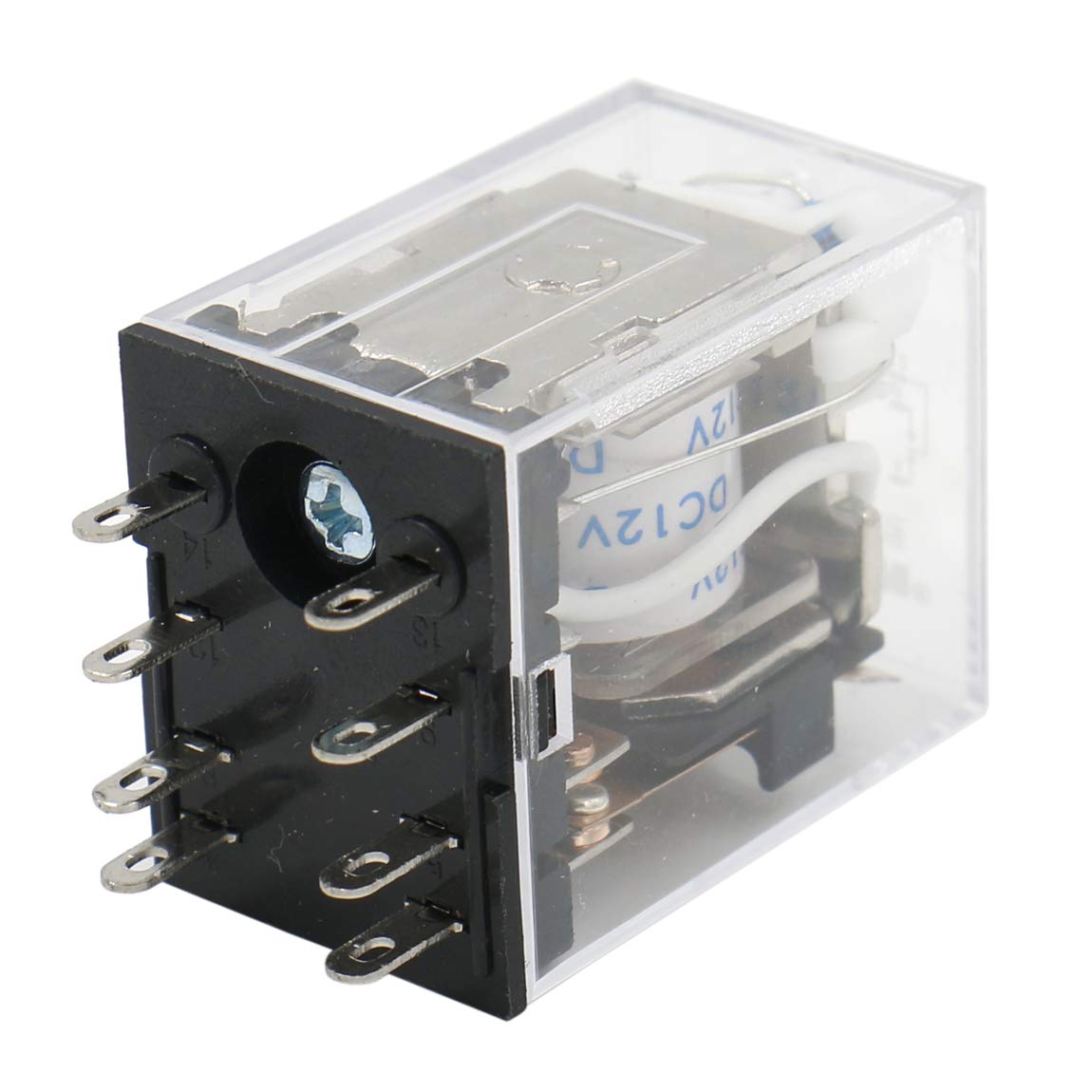 Heschen Gereral Purpose Relay, HH52P, 12VDC Coil, 5A 220VAC/24VDC, DPDT, 8 Pin Terminals, clear - Image 4
