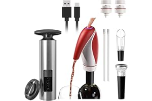 Wine Aerator Opener Set, Electric Wine Decanter+Wine Opener+Wine pourer+Wine Foil Cutter+Vacuum Wine Stopper Gift Set for Win